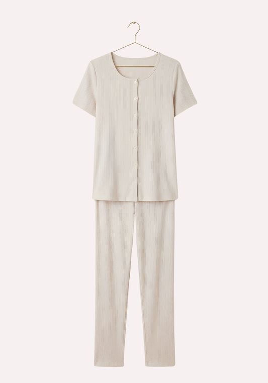 Cotton Button Short Sleeve Pajama
