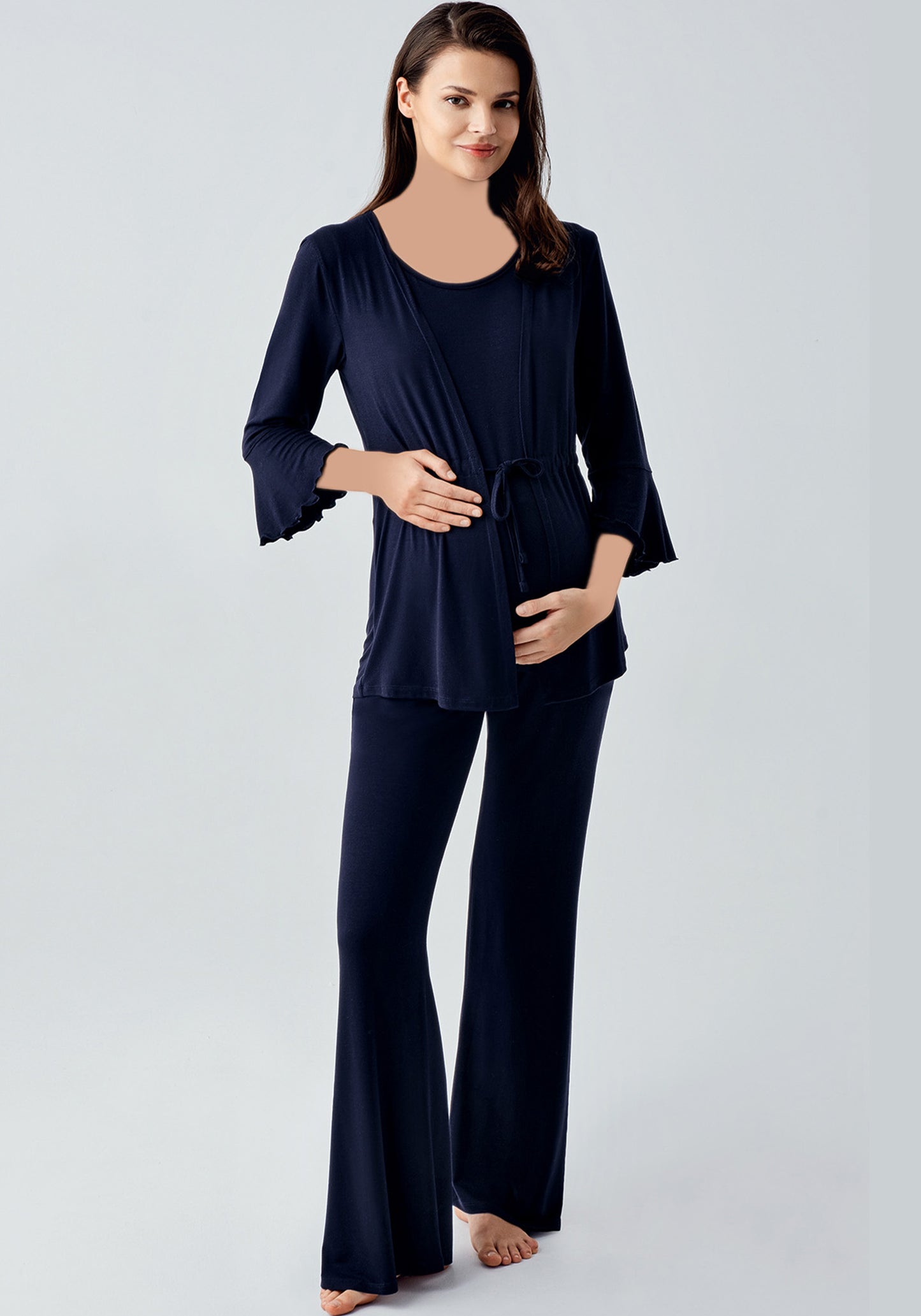 بيجامة الأمومة مع رداء علوي