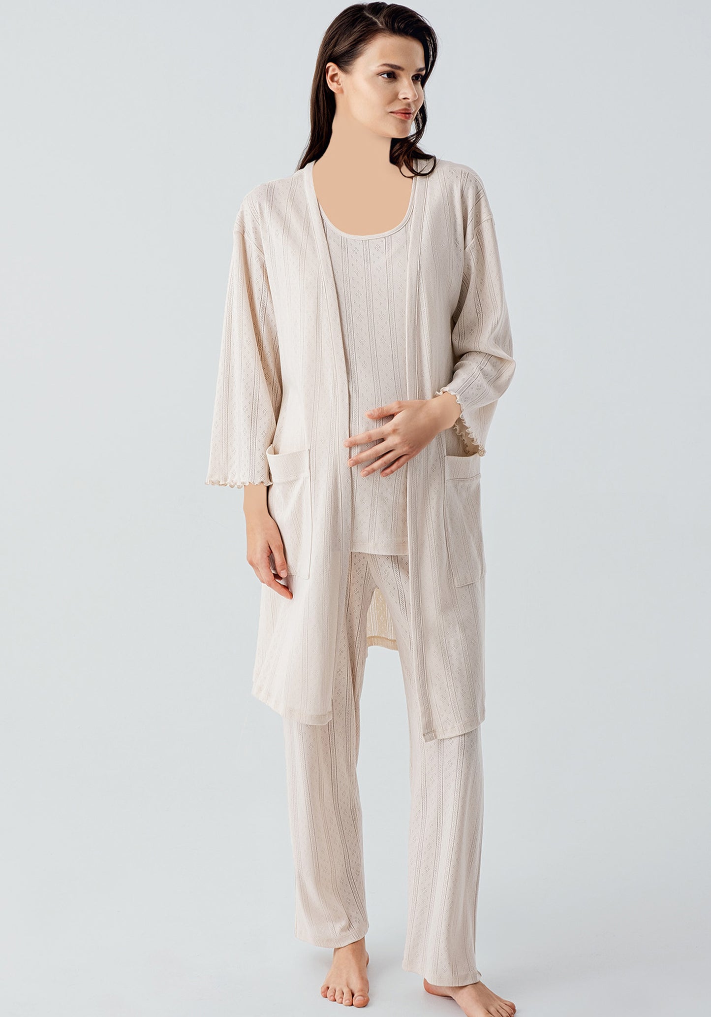 طقم أمومة من القطن مكون من 3 قطع