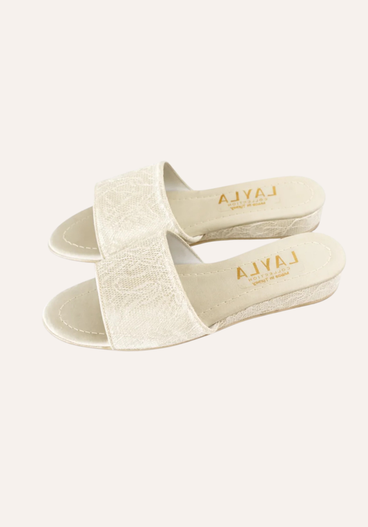 3Cm Heel With Applique Slippers