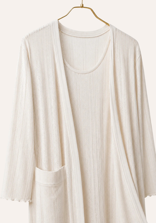 Maternal 2 Piece Cotton Robe And Nighty Set