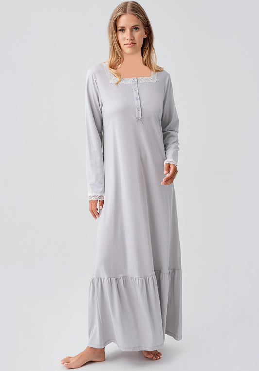 Plus Size Long Sleeve Long Gown