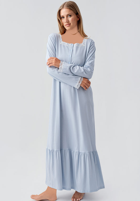 Plus Size Long Sleeve Long Gown