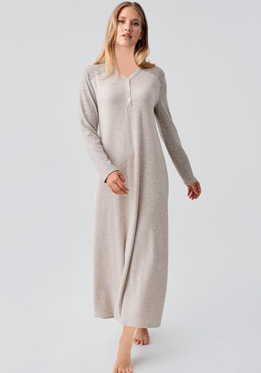 Long Sleeve Soft Touch Long Gown