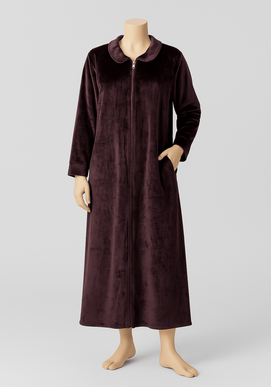 Velour Long Sleeve Long Nighty