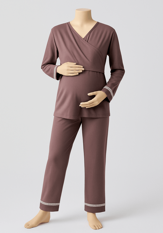 Maternal Cotton Lycra Long Sleeve Pajamas