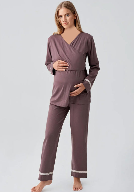 Maternal Cotton Lycra Long Sleeve Pajamas