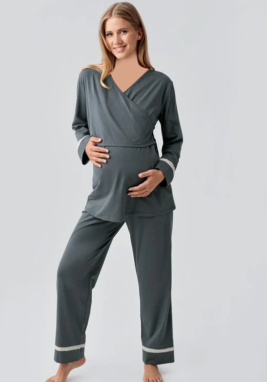 Maternal Cotton Lycra Long Sleeve Pajamas