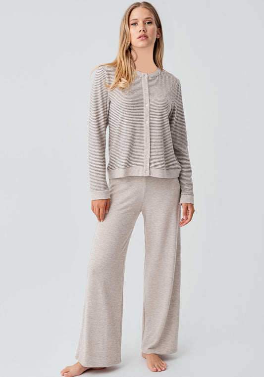 Long Sleeve Button Top Soft Touch Pajama