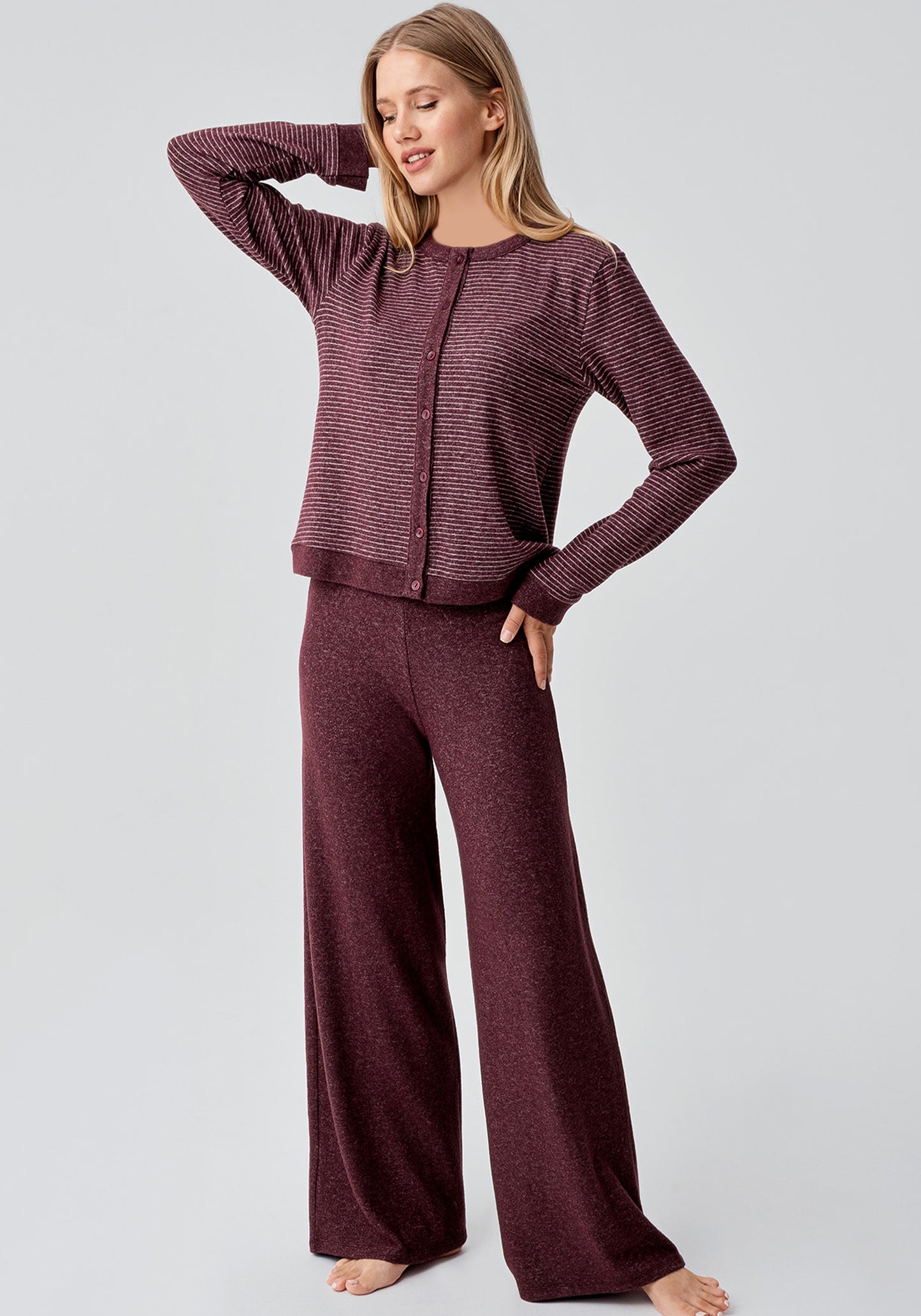 Long Sleeve Button Top Soft Touch Pajama