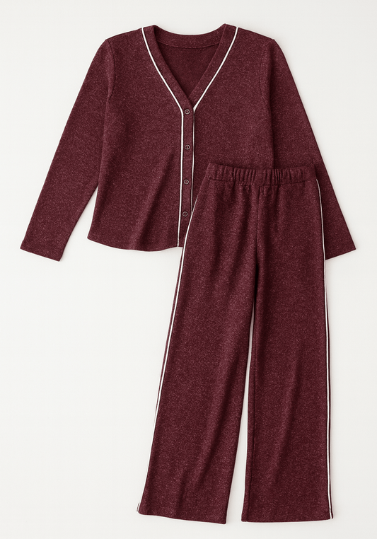 Long Sleeve Button Top Soft Touch Pajama
