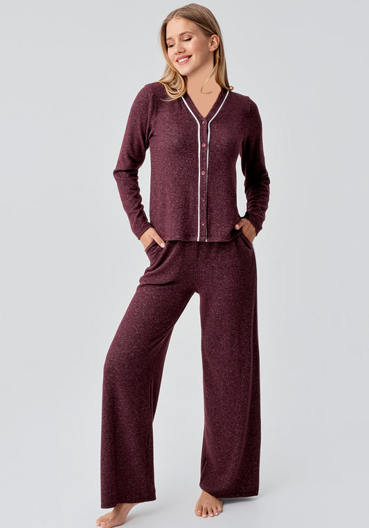 Long Sleeve Button Top Soft Touch Pajama