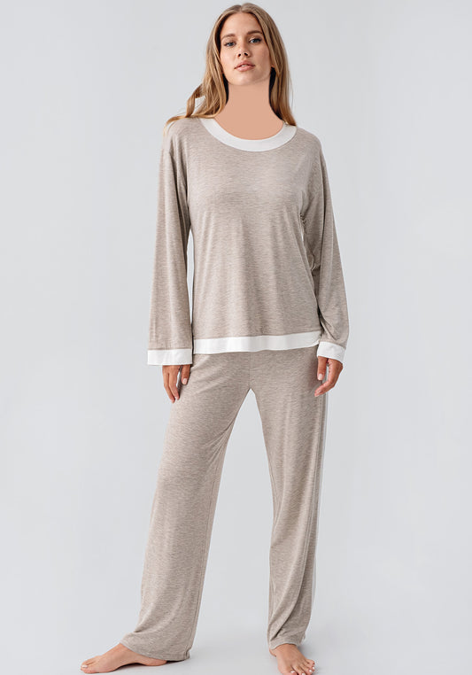 Sporty Long Sleeve Viscose Lycra Pajama