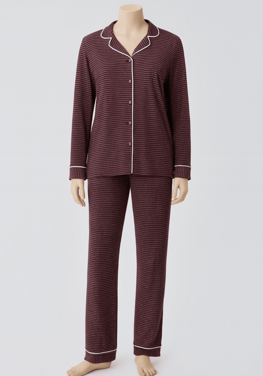 Maternal Soft Touch Collar Button Long Sleeve Pajamas