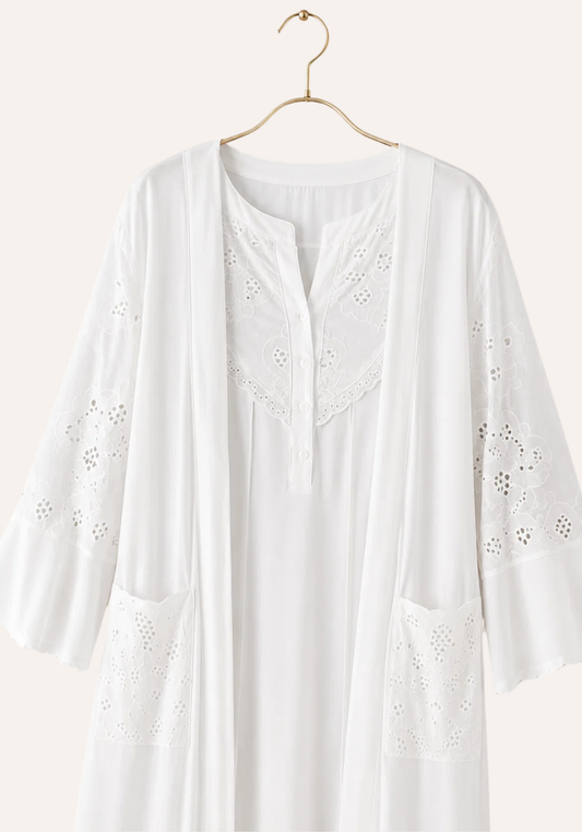 Maternal 2 Piece Cotton Robe And Nighty Set