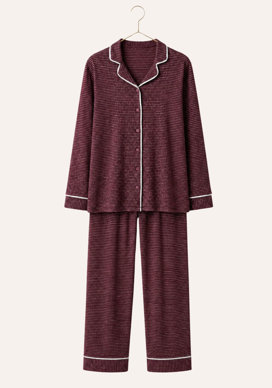 Maternal Soft Touch Collar Button Long Sleeve Pajamas