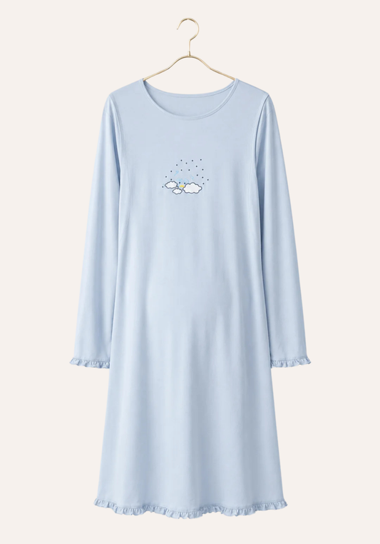 Maternal 2 Pieces Cotton Robe And Nighty Set