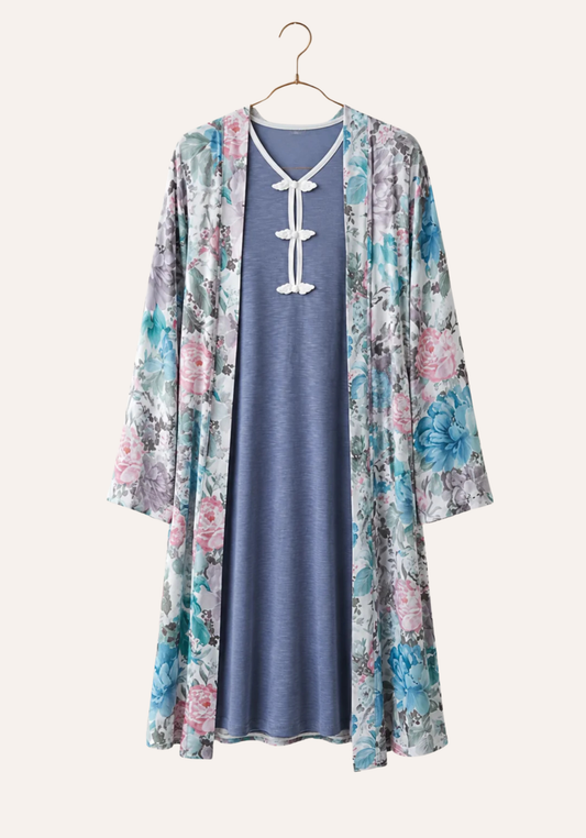 Maternal 2 Piece Short Robe And Short Nighty Set