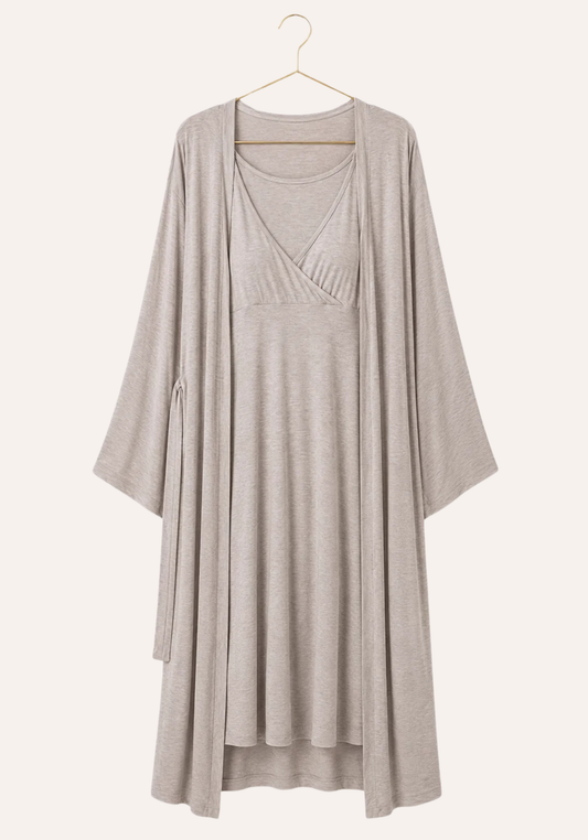 Maternal 2 Piece Robe Nighty Set