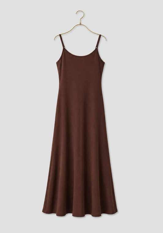 Basic Comfortable Viscose Lycra Shoulder Strap Soft Long Nighty