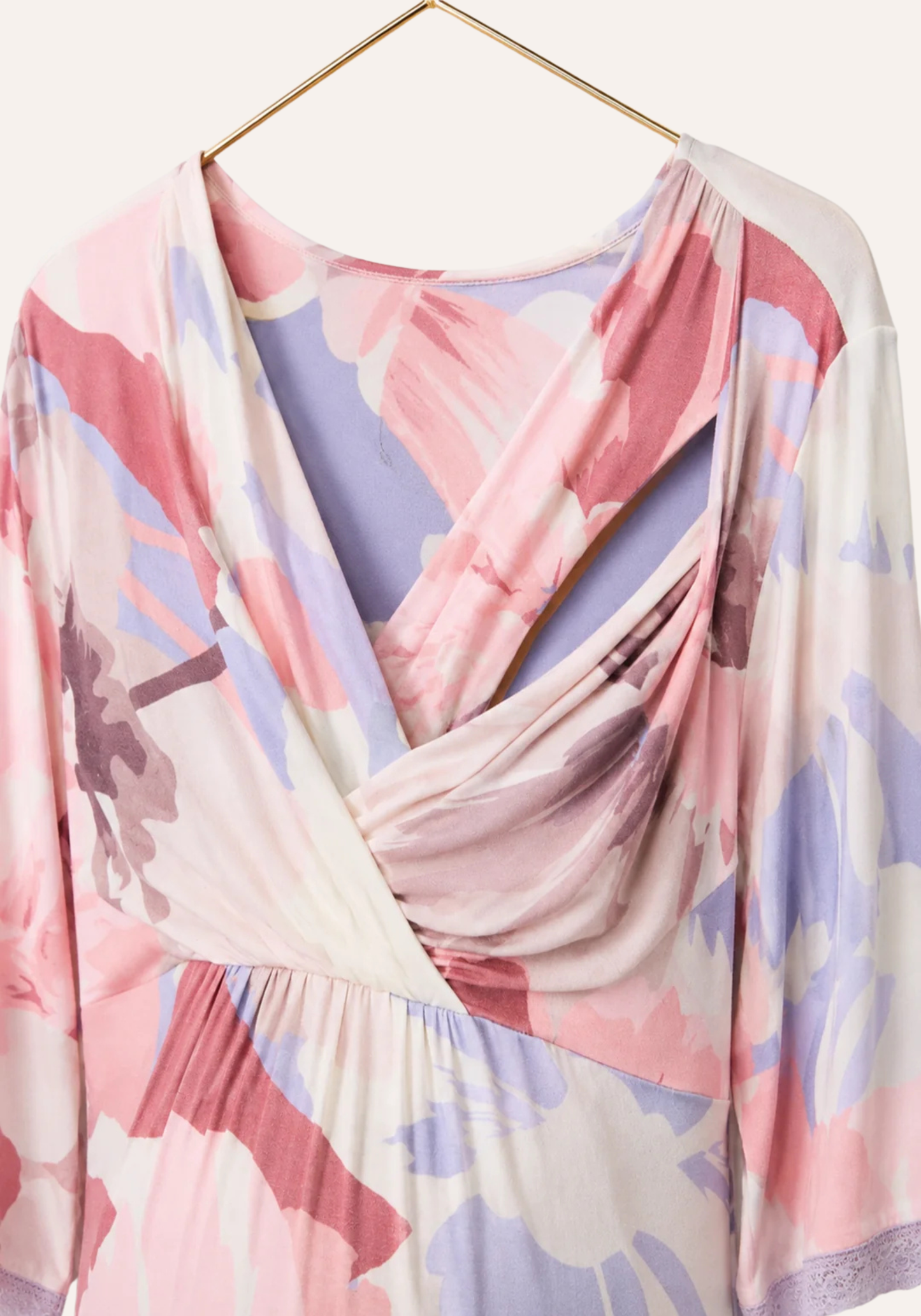 Floral Print Long Sleeve Long Nighty
