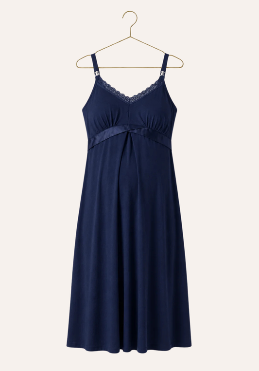 Maternal Nighty: Plain Shoulder Strap Short Nighty (100% Premium Cotton)