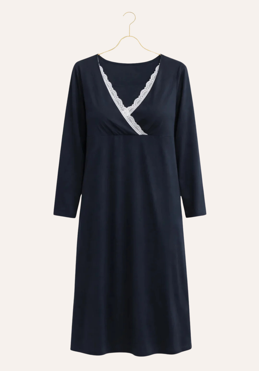 Maternal Long Sleeves Short Nighty