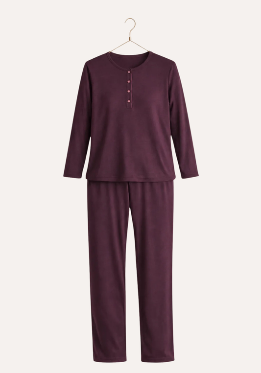 Round Neck Long Sleeve Top Pajamas (Vis Els)