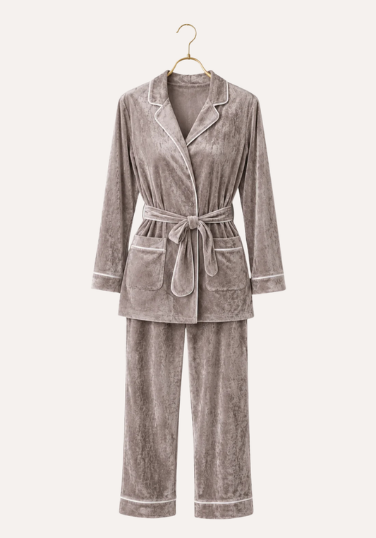 Velour Robe Top Pajamas