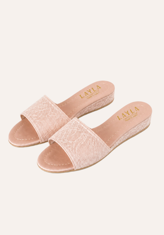 3Cm Heel With Applique Slippers
