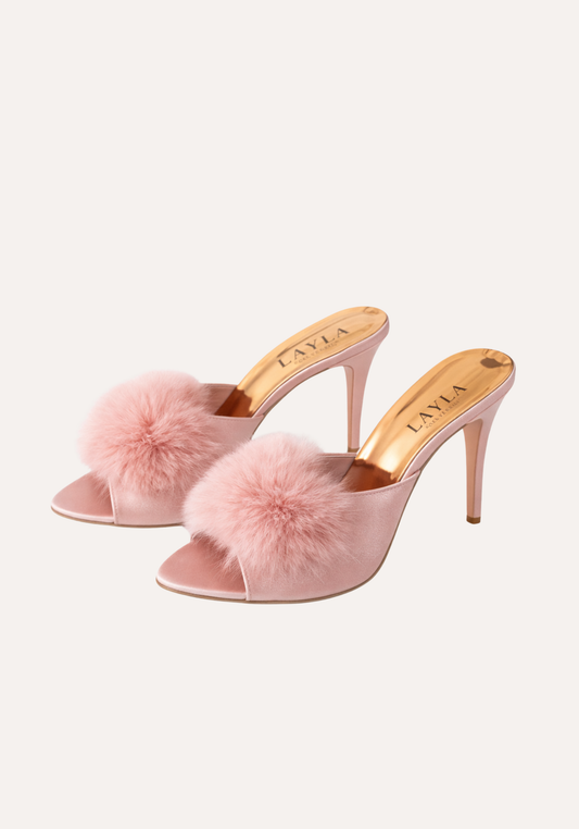 12Cm Heel With Furr Slippers