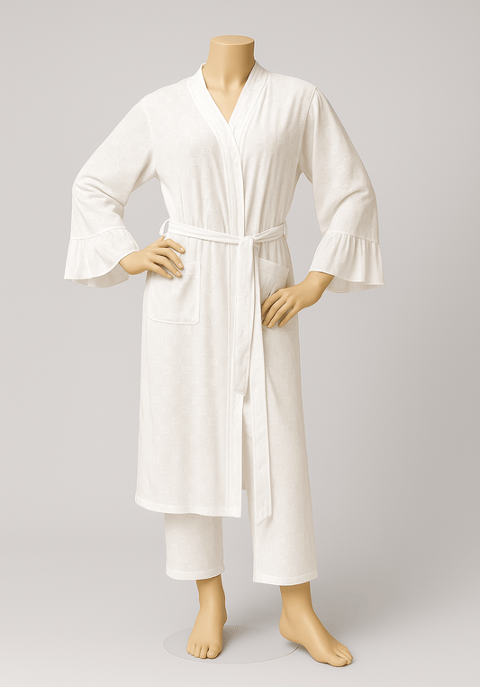 Maternal 3 Pieces Set : Pajamas With Robe