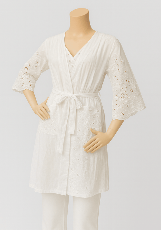 Maternal Cotton 3 Piece Robe Pajama Set
