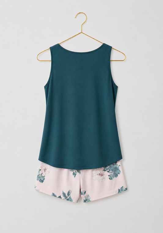 Short Set: Sleeveless Top And Shorts (Viscose Lycra)