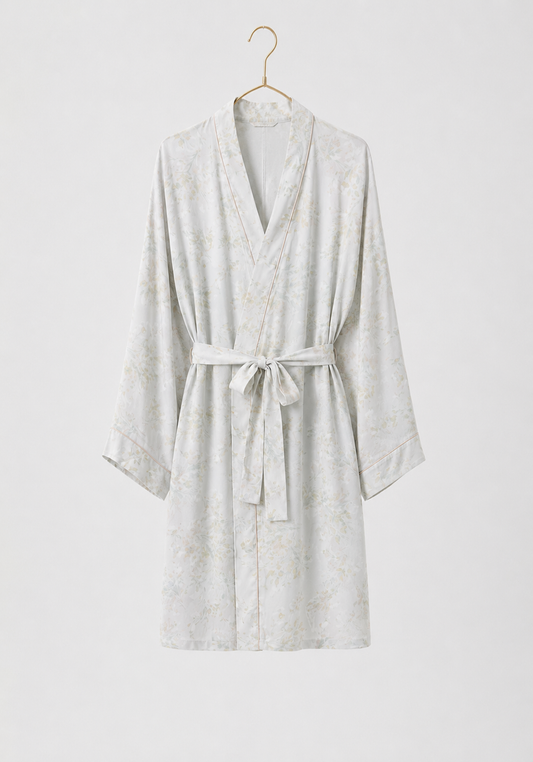 Robe Set: Shoulder Strap Short Nighty (Viscose Lycra) And Short Robe (100% Viscose)