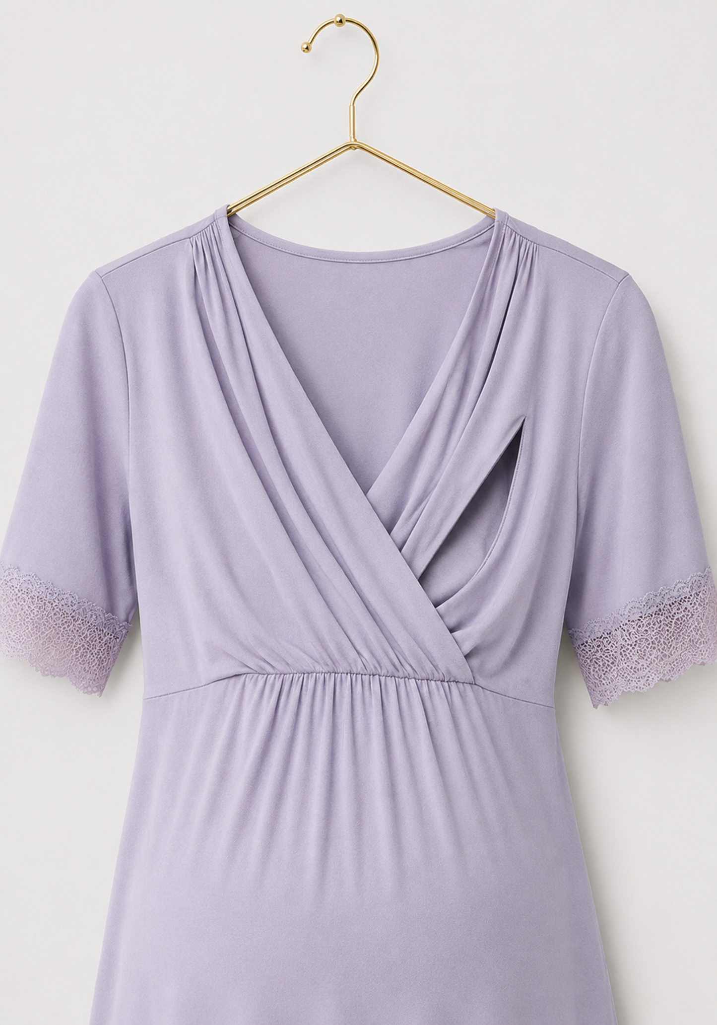 Maternal Pajamas: Plain Short Sleeve Top And Printed Pants (Viscose Lycra)