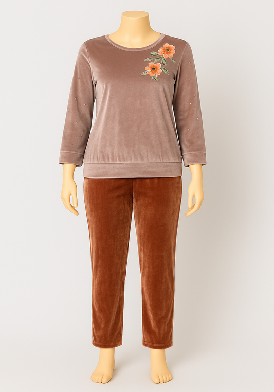 S&L Velor Long Sleeve Pajama