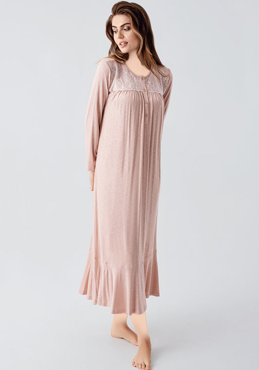 Maternal Long Sleeve Long Nighty