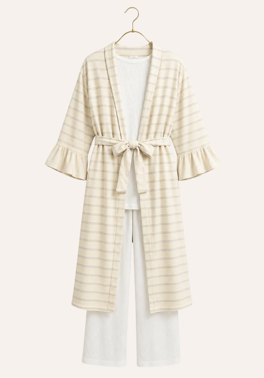 Maternal 3 Pieces Set : Pajamas With Robe