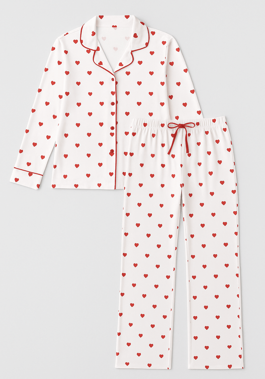 Maternal Thermal Lycra Collar Button Long Sleeve Pajama