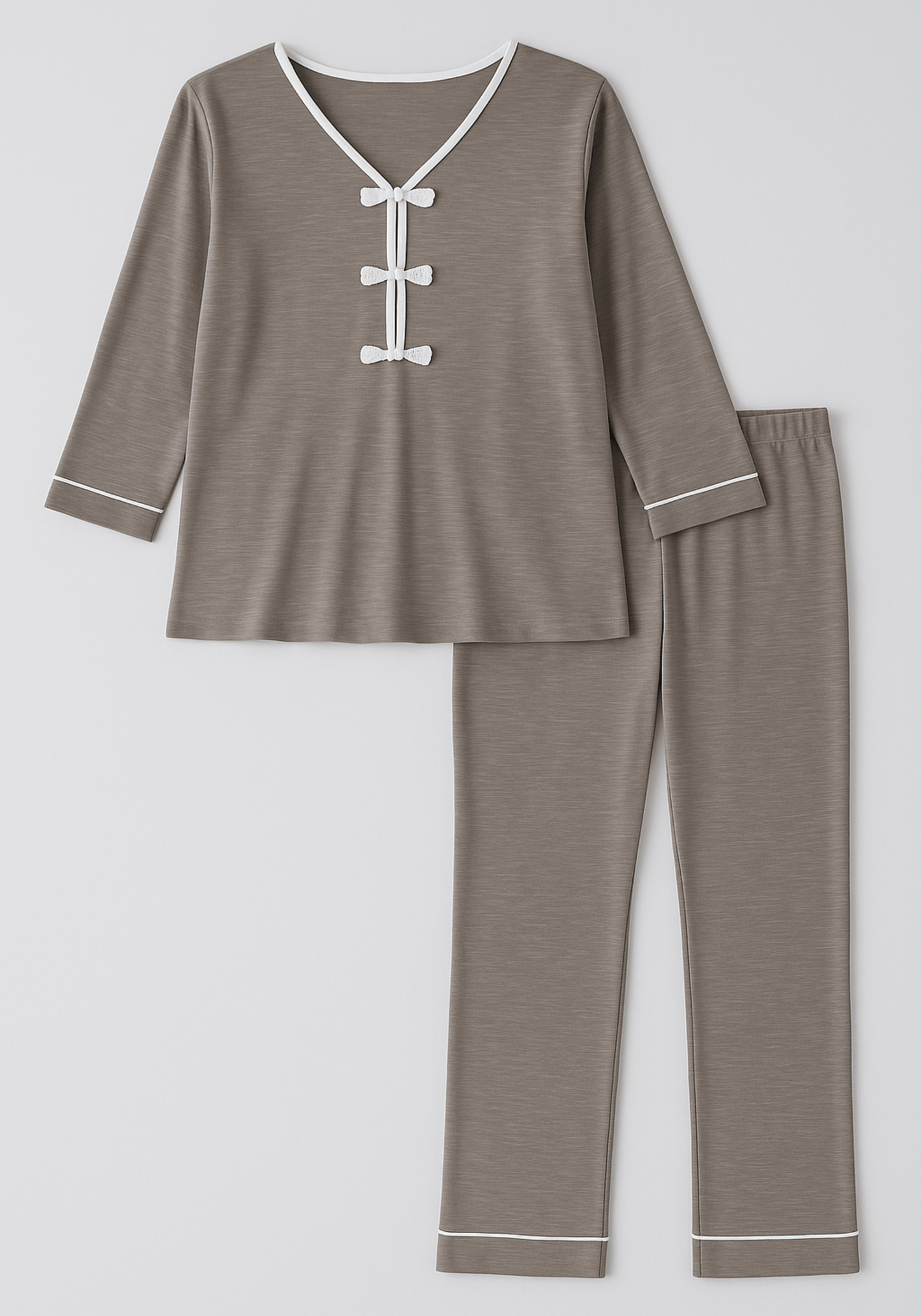 3 Piece Short Robe And Long Sleeve Pajama