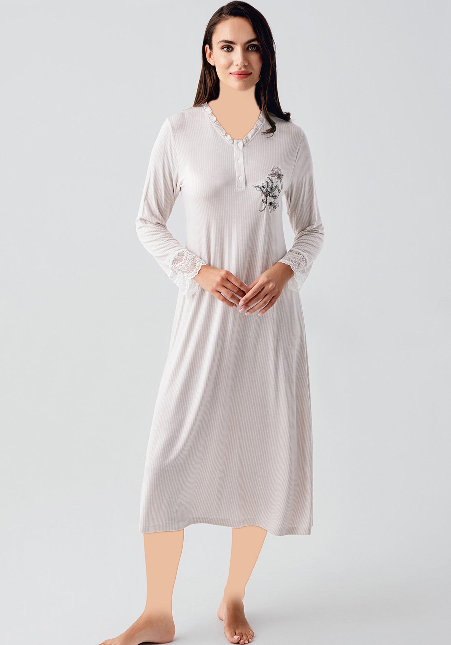 Maternal 2 Piece Printed Robe Nighty Set