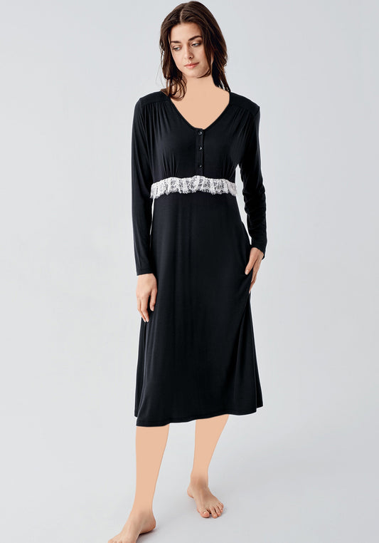 طقم نوم مطبوع للأمومة مكون من قطعتين