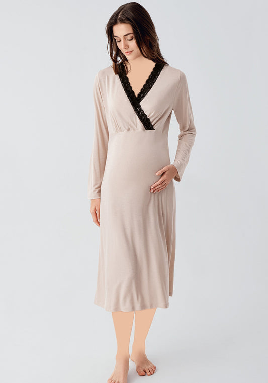 طقم رداء نوم للأمومة مكون من قطعتين