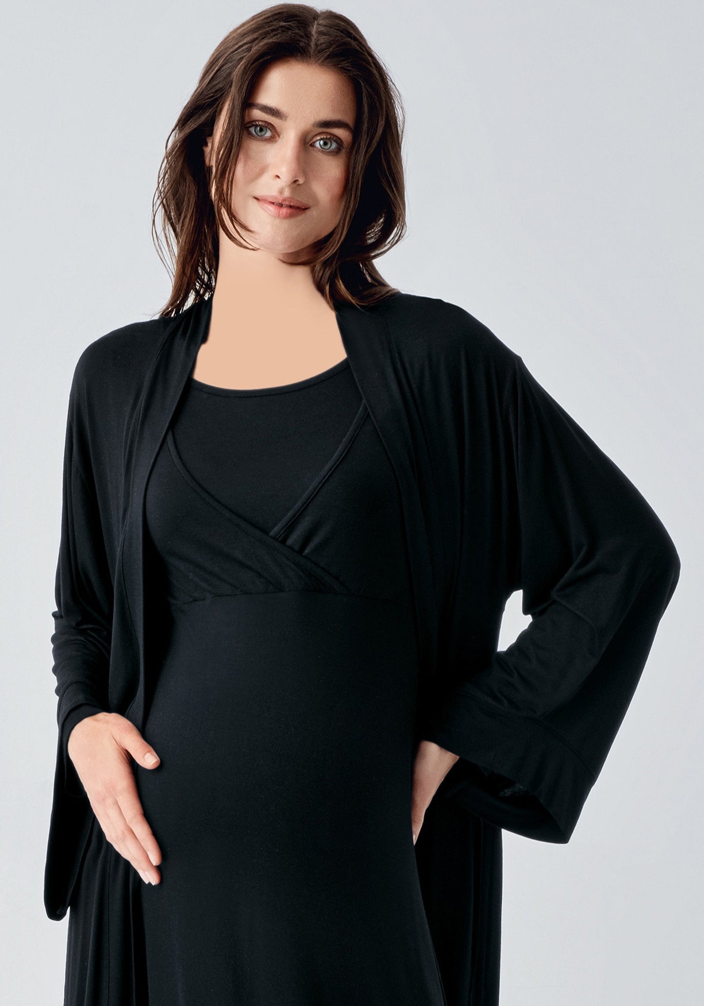 طقم رداء نوم للأمومة مكون من قطعتين