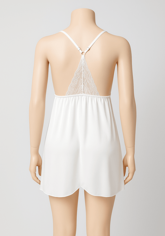 Satin Shoulder Strap Dantel Cup Nighty And Panty