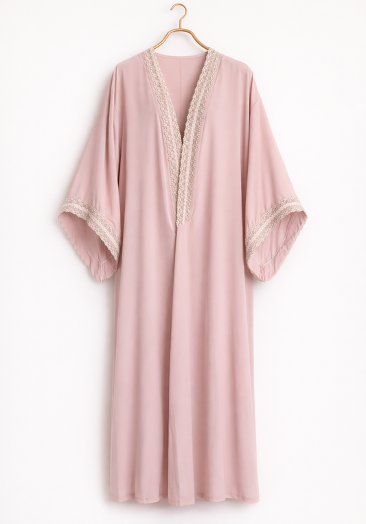 Crepe Long Sleeves Long Robe