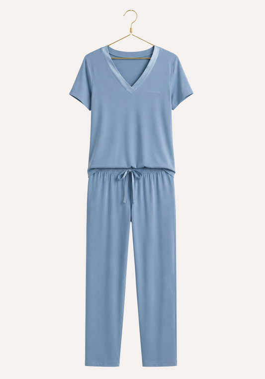 Pajamas: Short Sleeve Top And Pants (Viscose Lycra)