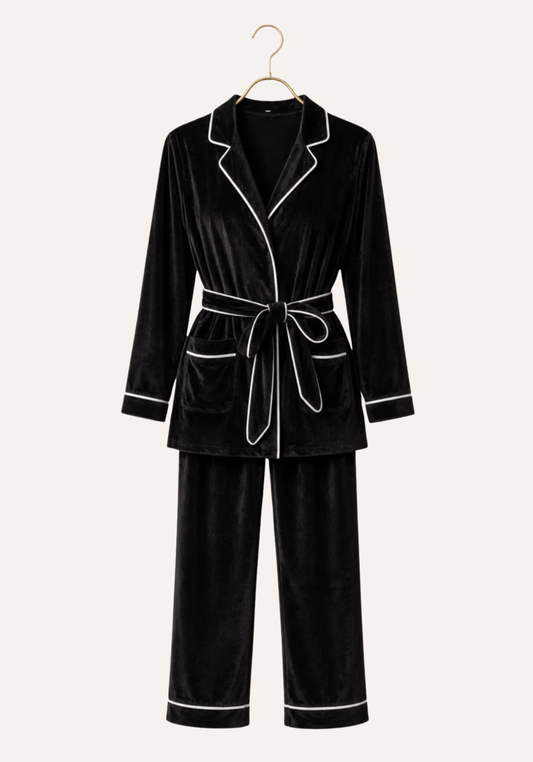 Velour Robe Top Pajamas