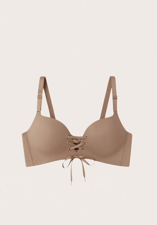 Double Filled Lace-Up Bra